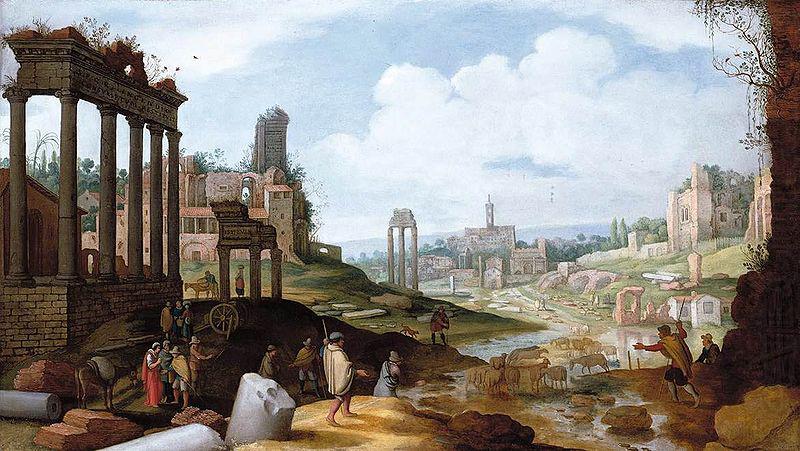 View of the Forum Romanum., Willem van Nieulandt